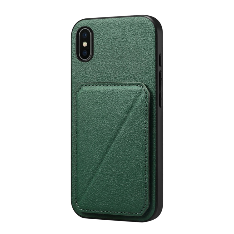 غطاء هاتف بحامل بطاقتين بنقشة جلد عجل D04، لهواتف iPhone 11، iPhone 11 Pro، iPhone X / XS، iPhone XR، iPhone XS Max، iPhone 7 Plus / 8 Plus