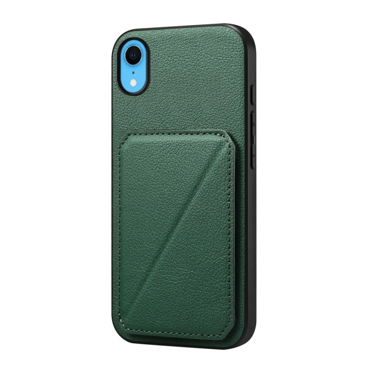 غطاء هاتف بحامل بطاقتين بنقشة جلد عجل D04، لهواتف iPhone 11، iPhone 11 Pro، iPhone X / XS، iPhone XR، iPhone XS Max، iPhone 7 Plus / 8 Plus