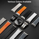 Vertical Texture Titanium Buckle Elastic Silicone Watch Band, For Apple Watch SE 44mm, For Apple Watch Series 6 44mm, For Apple Watch Series 5 44mm, For Apple Watch Series 4 44mm, For Apple Watch Series 3 42mm, For Apple Watch Series 2 42mm            ...