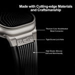 Vertical Texture Titanium Buckle Elastic Silicone Watch Band, For Apple Watch SE 44mm, For Apple Watch Series 6 44mm, For Apple Watch Series 5 44mm, For Apple Watch Series 4 44mm, For Apple Watch Series 3 42mm, For Apple Watch Series 2 42mm            ...