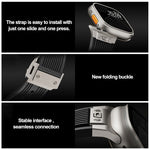 Vertical Texture Titanium Buckle Elastic Silicone Watch Band, For Apple Watch SE 44mm, For Apple Watch Series 6 44mm, For Apple Watch Series 5 44mm, For Apple Watch Series 4 44mm, For Apple Watch Series 3 42mm, For Apple Watch Series 2 42mm            ...