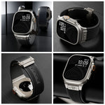 Vertical Texture Titanium Buckle Elastic Silicone Watch Band, For Apple Watch SE 44mm, For Apple Watch Series 6 44mm, For Apple Watch Series 5 44mm, For Apple Watch Series 4 44mm, For Apple Watch Series 3 42mm, For Apple Watch Series 2 42mm            ...