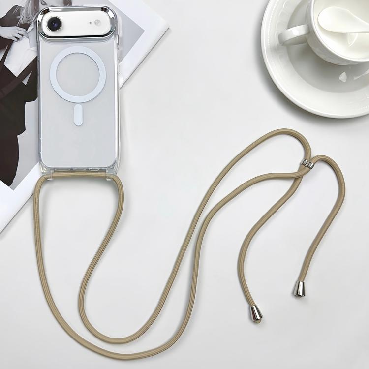 غطاء هاتف مغناطيسي MagSafe من PC + TPU مع حبل معصم، لهواتف iPhone Air، iPhone 16 Pro Max، iPhone 16 Pro، iPhone 16 Plus