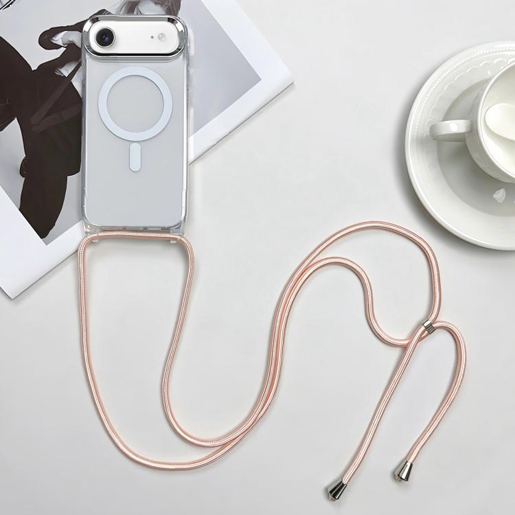 غطاء هاتف مغناطيسي MagSafe من PC + TPU مع حبل معصم، لهواتف iPhone Air، iPhone 16 Pro Max، iPhone 16 Pro، iPhone 16 Plus