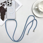 غطاء هاتف مغناطيسي MagSafe من PC + TPU مع حبل معصم، لهواتف iPhone Air، iPhone 16 Pro Max، iPhone 16 Pro، iPhone 16 Plus