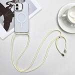 غطاء هاتف مغناطيسي MagSafe من PC + TPU مع حبل معصم، لهواتف iPhone Air، iPhone 16 Pro Max، iPhone 16 Pro، iPhone 16 Plus