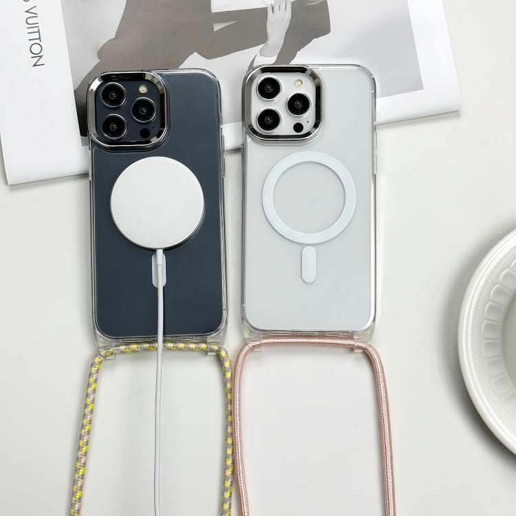 غطاء هاتف مغناطيسي MagSafe من PC + TPU مع حبل معصم، لهواتف iPhone Air، iPhone 16 Pro Max، iPhone 16 Pro، iPhone 16 Plus