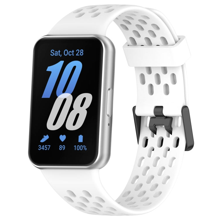 Hole Style Dual Buckle Silicone Watch Band, For Samsung Galaxy Fit 3