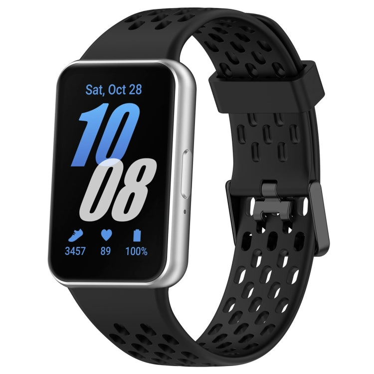 Hole Style Dual Buckle Silicone Watch Band, For Samsung Galaxy Fit 3