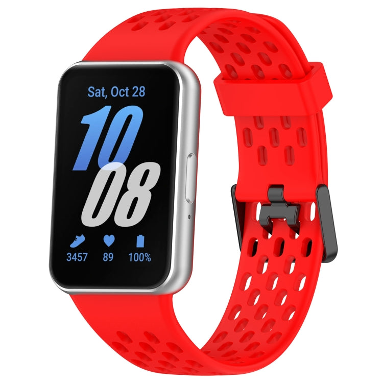 Hole Style Dual Buckle Silicone Watch Band, For Samsung Galaxy Fit 3