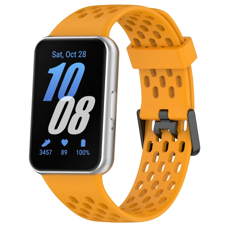 Hole Style Dual Buckle Silicone Watch Band, For Samsung Galaxy Fit 3