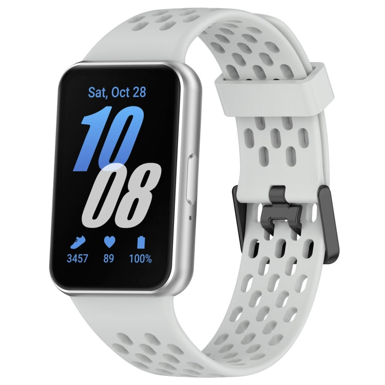 Hole Style Dual Buckle Silicone Watch Band, For Samsung Galaxy Fit 3