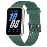 Hole Style Dual Buckle Silicone Watch Band, For Samsung Galaxy Fit 3