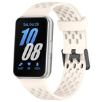 Hole Style Dual Buckle Silicone Watch Band, For Samsung Galaxy Fit 3