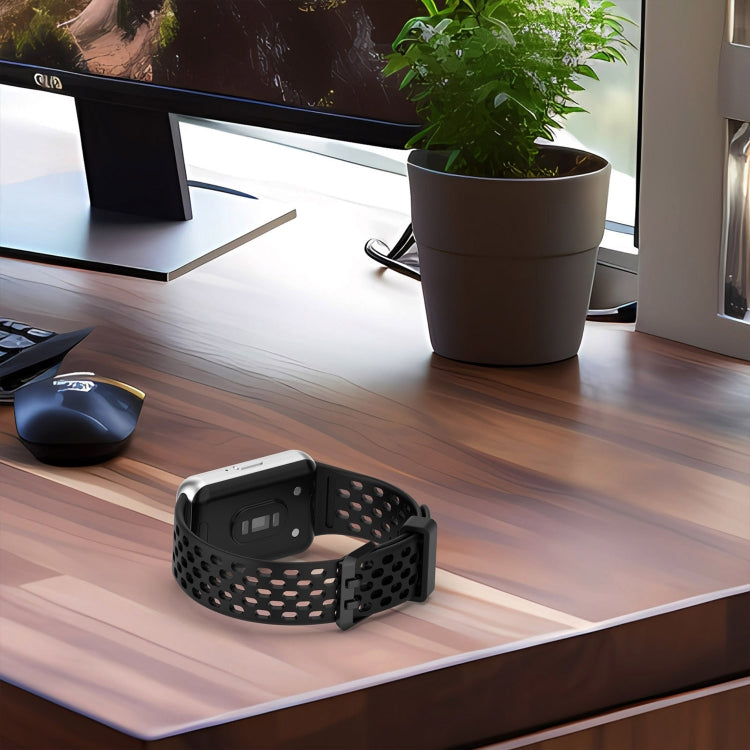 Hole Style Dual Buckle Silicone Watch Band, For Samsung Galaxy Fit 3