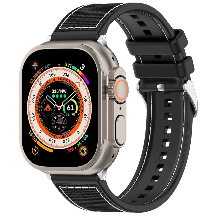 Ordinary Buckle Hybrid Nylon Braid Silicone Watch Band, For Apple Watch 42mm, For Apple Watch 38mm