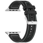Ordinary Buckle Hybrid Nylon Braid Silicone Watch Band, For Apple Watch 42mm, For Apple Watch 38mm