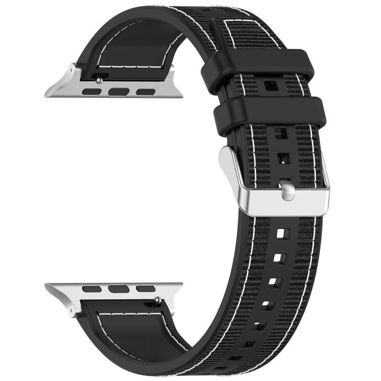 Ordinary Buckle Hybrid Nylon Braid Silicone Watch Band, For Apple Watch 42mm, For Apple Watch 38mm