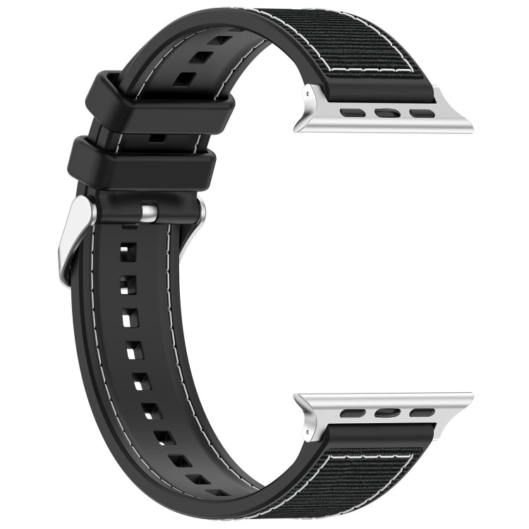Ordinary Buckle Hybrid Nylon Braid Silicone Watch Band, For Apple Watch 42mm, For Apple Watch 38mm