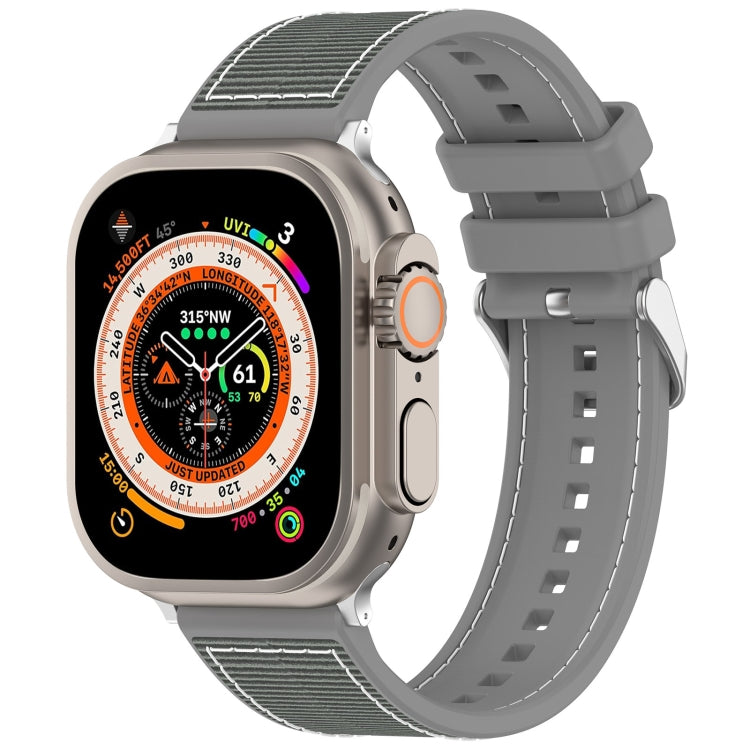 Ordinary Buckle Hybrid Nylon Braid Silicone Watch Band, For Apple Watch 42mm, For Apple Watch 38mm