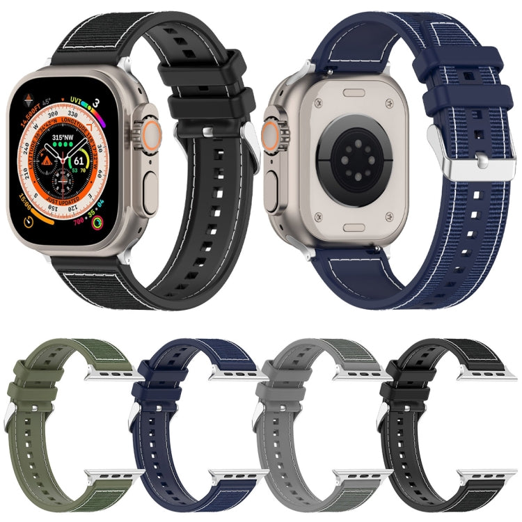 Ordinary Buckle Hybrid Nylon Braid Silicone Watch Band, For Apple Watch 42mm, For Apple Watch 38mm