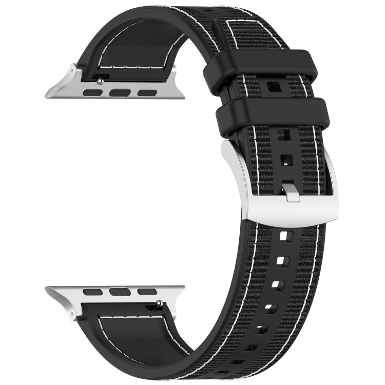 Official Buckle Hybrid Nylon Braid Silicone Watch Band, For Apple Watch 42mm, For Apple Watch 38mm