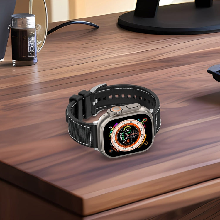 Official Buckle Hybrid Nylon Braid Silicone Watch Band, For Apple Watch 42mm, For Apple Watch 38mm