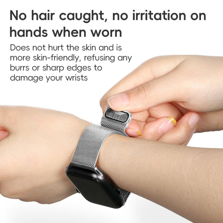 ZGA Milanese Magnetic Metal Watch Band, For Apple Watch Series 10 46mm, For Apple Watch Series 10 42mm, For Apple Watch SE 2023 44mm, For Apple Watch Ultra 2 49mm, For Apple Watch Series 9 45mm, For Apple Watch Ultra 49mm, For Apple Watch Series 8 45mm...