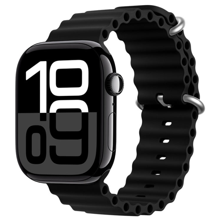 ZGA Ocean Silicone Watch Band, For Apple Watch Series 10 46mm, For Apple Watch Series 10 42mm, For Apple Watch SE 2023 44mm, For Apple Watch Ultra 2 49mm, For Apple Watch Series 9 45mm, For Apple Watch Ultra 49mm, For Apple Watch Series 8 45mm         ...