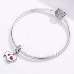 S925 Sterling Silver Red Heart A Pendant DIY Bracelet Necklace Accessories