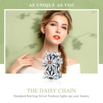 S925 Sterling Silver Daisy Wreath Beads DIY Bracelet Necklace Accessories