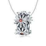 S925 Sterling Silver Daisy Wreath Beads DIY Bracelet Necklace Accessories