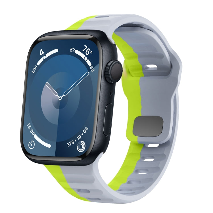 Wave Texture Reverse Buckle Silicone Watch Band, For Apple Watch Ultra 2 49mm, For Apple Watch Series 9 45mm, For Apple Watch Series 9 41mm, For Apple Watch Ultra 49mm