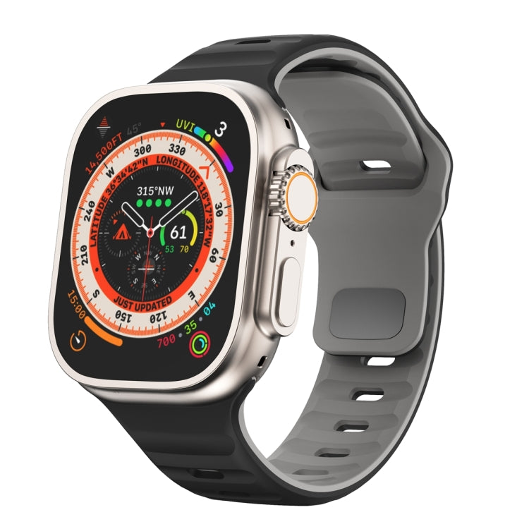 Wave Texture Reverse Buckle Silicone Watch Band, For Apple Watch Ultra 2 49mm, For Apple Watch Series 9 45mm, For Apple Watch Series 9 41mm, For Apple Watch Ultra 49mm
