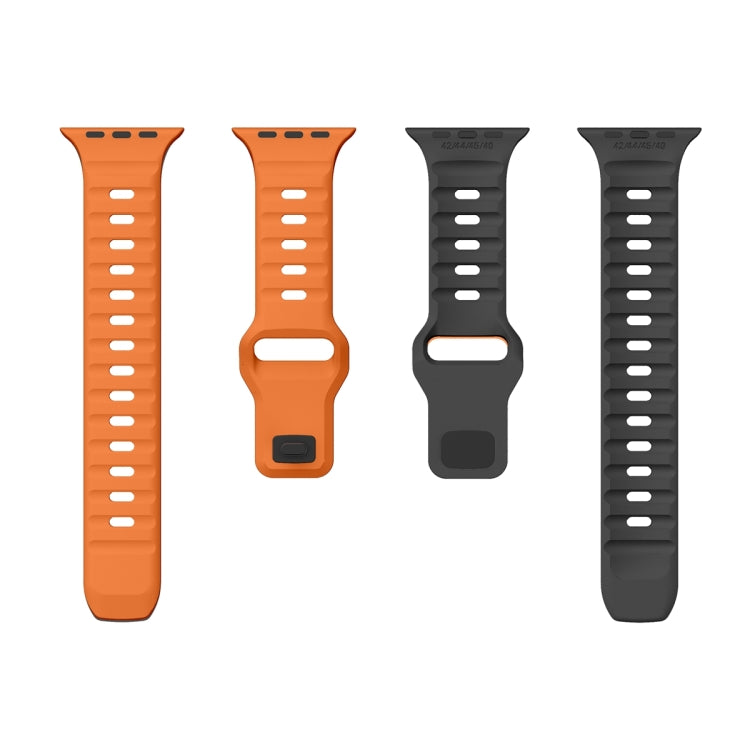 Wave Texture Reverse Buckle Silicone Watch Band, For Apple Watch Series 8 41mm, For Apple Watch Series 8 45mm, For Apple Watch SE 2022 40mm, For Apple Watch SE 2022 44mm