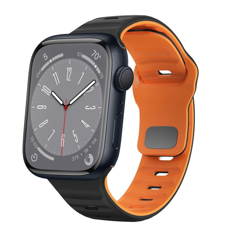 Wave Texture Reverse Buckle Silicone Watch Band, For Apple Watch Series 8 41mm, For Apple Watch Series 8 45mm, For Apple Watch SE 2022 40mm, For Apple Watch SE 2022 44mm