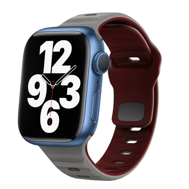 Wave Texture Reverse Buckle Silicone Watch Band