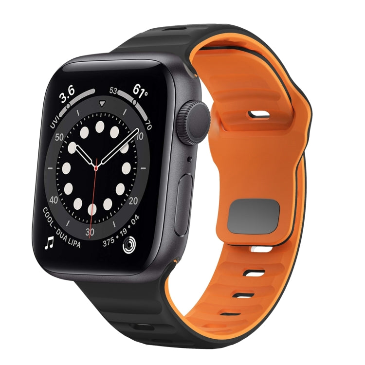 Wave Texture Reverse Buckle Silicone Watch Band, For Apple Watch Series 6 40mm, For Apple Watch Series 6 44mm, For Apple Watch Series 5 44mm, For Apple Watch Series 5 40mm