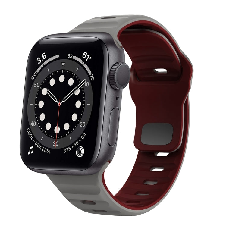 Wave Texture Reverse Buckle Silicone Watch Band, For Apple Watch Series 6 40mm, For Apple Watch Series 6 44mm, For Apple Watch Series 5 44mm, For Apple Watch Series 5 40mm