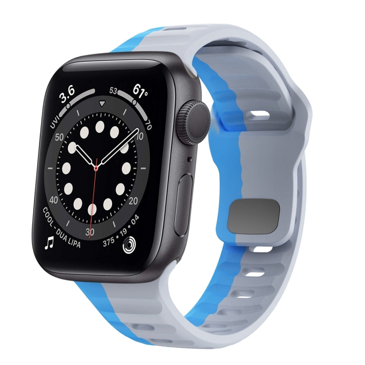 Wave Texture Reverse Buckle Silicone Watch Band, For Apple Watch Series 6 40mm, For Apple Watch Series 6 44mm, For Apple Watch Series 5 44mm, For Apple Watch Series 5 40mm
