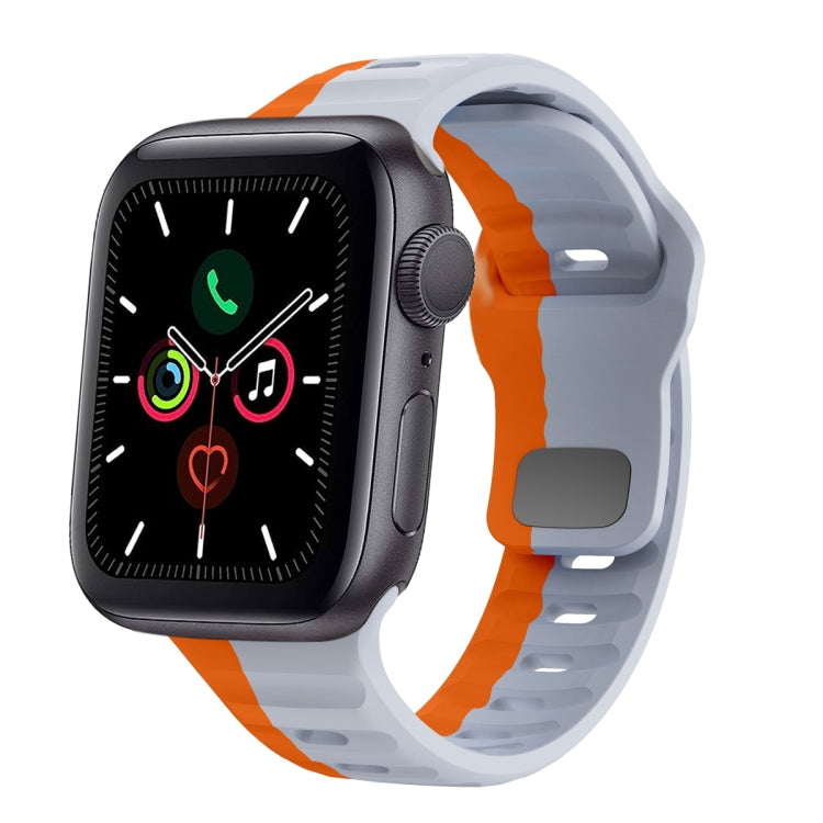 Wave Texture Reverse Buckle Silicone Watch Band, For Apple Watch Series 6 40mm, For Apple Watch Series 6 44mm, For Apple Watch Series 5 44mm, For Apple Watch Series 5 40mm