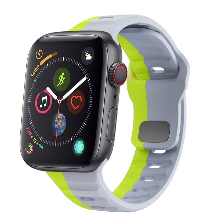 Wave Texture Reverse Buckle Silicone Watch Band, For Apple Watch Series 4 44mm, For Apple Watch Series 4 40mm, For Apple Watch Series 3 38mm, For Apple Watch Series 3 42mm
