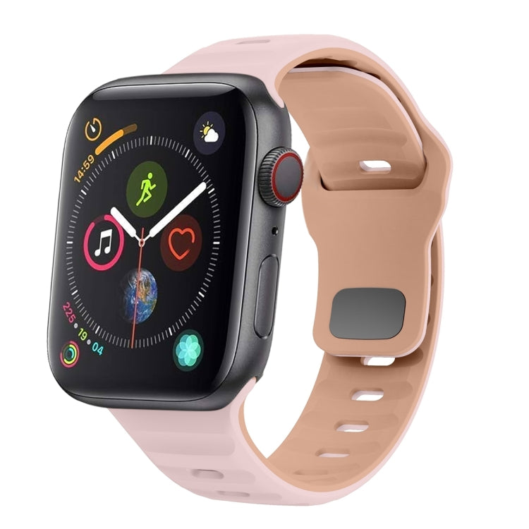 Wave Texture Reverse Buckle Silicone Watch Band, For Apple Watch Series 4 44mm, For Apple Watch Series 4 40mm, For Apple Watch Series 3 38mm, For Apple Watch Series 3 42mm