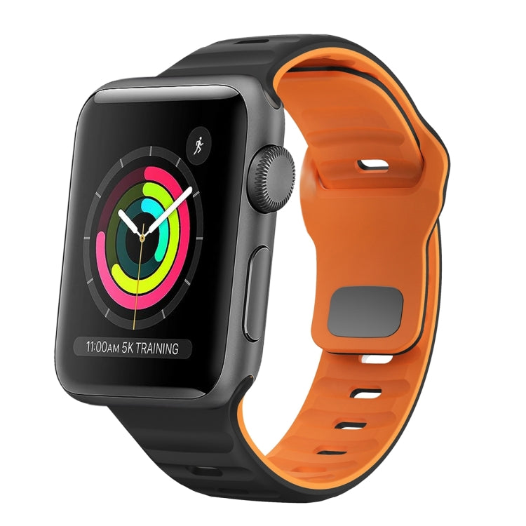Wave Texture Reverse Buckle Silicone Watch Band, For Apple Watch Series 4 44mm, For Apple Watch Series 4 40mm, For Apple Watch Series 3 38mm, For Apple Watch Series 3 42mm