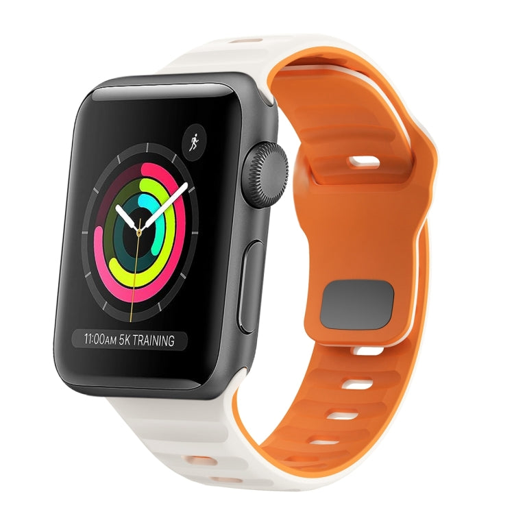 Wave Texture Reverse Buckle Silicone Watch Band, For Apple Watch Series 4 44mm, For Apple Watch Series 4 40mm, For Apple Watch Series 3 38mm, For Apple Watch Series 3 42mm