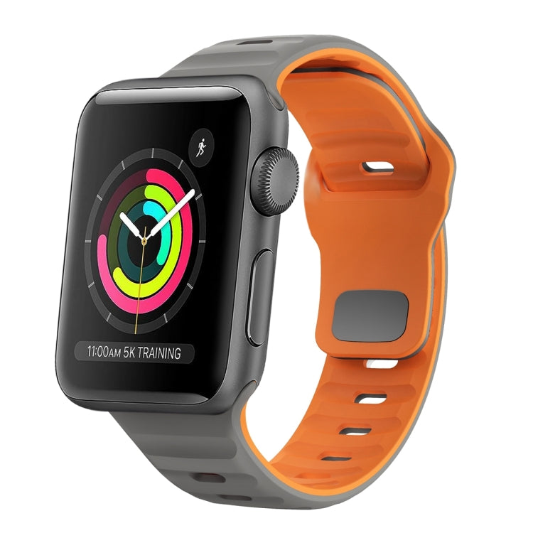 Wave Texture Reverse Buckle Silicone Watch Band, For Apple Watch Series 4 44mm, For Apple Watch Series 4 40mm, For Apple Watch Series 3 38mm, For Apple Watch Series 3 42mm