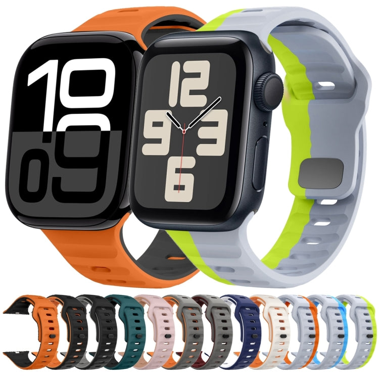 Wave Texture Reverse Buckle Silicone Watch Band, For Apple Watch Series 2 42mm, For Apple Watch Series 2 38mm, For Apple Watch 42mm, For Apple Watch 38mm
