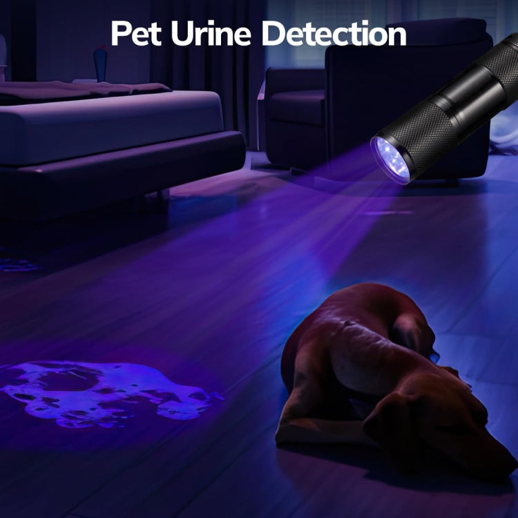 Mini 9 LEDs 395nm Ultraviolet Ray Detection Flashlight, 9 LEDs UV-ray