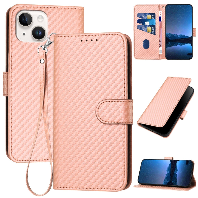 غطاء هاتف من الجلد مع إبزيم من ألياف الكربون وحبل معلق، لهواتف iPhone 13 Pro Max، iPhone 13 Pro، iPhone 13، iPhone 13 mini، iPhone 12 / 12 Pro، iPhone 12 Pro Max