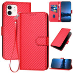 غطاء هاتف من الجلد مع إبزيم من ألياف الكربون وحبل معلق، لهواتف iPhone 13 Pro Max، iPhone 13 Pro، iPhone 13، iPhone 13 mini، iPhone 12 / 12 Pro، iPhone 12 Pro Max